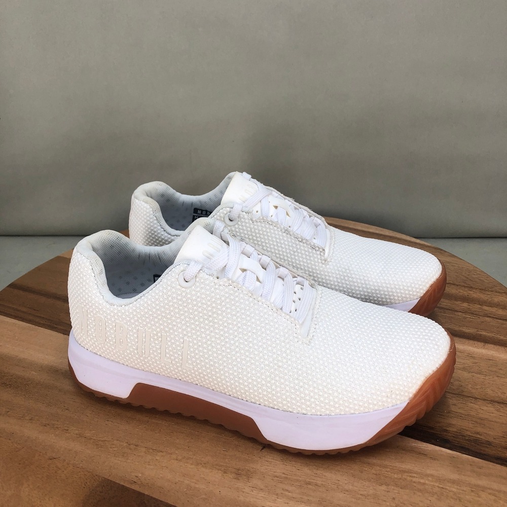 NOBULL White SuperFabric Trainer Shoes Womens Size 6.5 Gum Sole Training Shoes